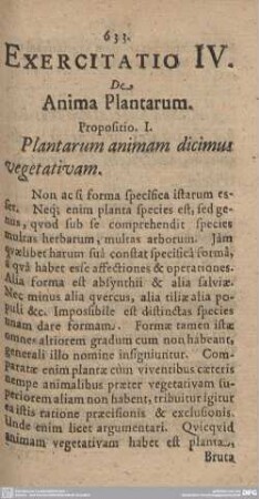 Exercitatio IV. De Anima Plantarum.
