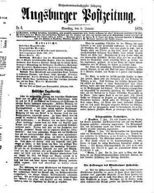 Augsburger Postzeitung. 1870 = Jg. 184, [1] = 1 - 6