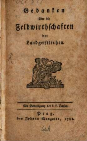 Gedanken über die Feldwirthschaften der Landgeistlichen