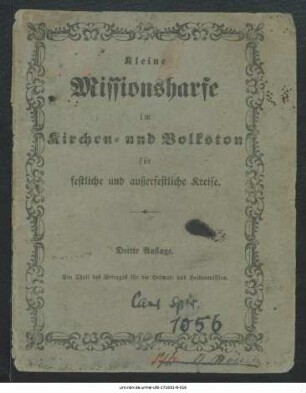 Kleine Missionsharfe im Kirchen- und Volkston für festliche und außerfestliche Kreise