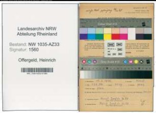 Entnazifizierung Heinrich Offergeld , geb. 11.03.1890 (Bergmann)