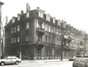 Dresden-Pieschen. Doppelwohnhaus, Trachenberger Straße 10/12, um 1890. Straßenansicht