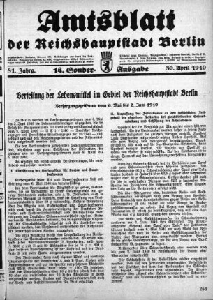 14. Sonder-Ausgabe, 30. April 1940