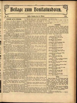 Zweite Ausgabe vom Sonntag, den 25. Oktober 1908.
