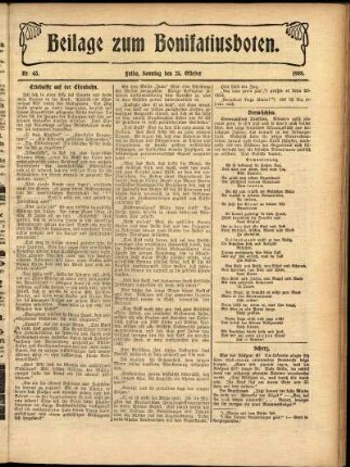 Zweite Ausgabe vom Sonntag, den 25. Oktober 1908.