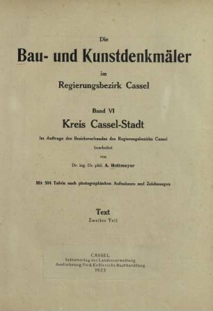 6: Kreis Cassel-Stadt : Text, Teil 2