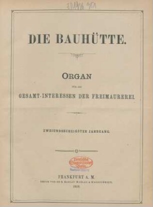 62. Jahrgang: Die Bauhütte