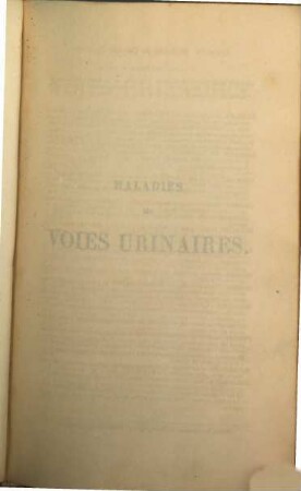 Maladies des voies urinaires