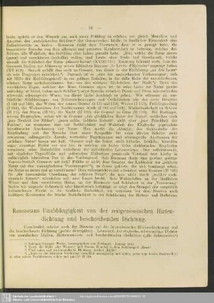Rousseaus Unabhängigkeit von der zeitgenössischen Hirtendichtung und beschreibenden Dichtung