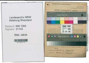 Entnazifizierung Jakob Stiehl , geb. 20.07.1895 (Heizer)