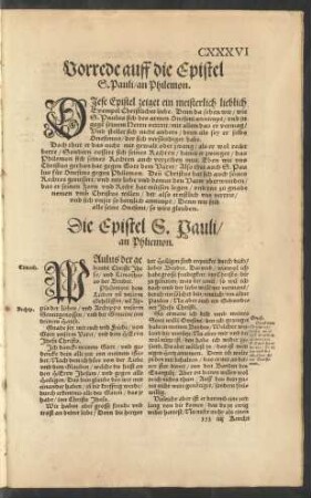 Vorrede auff die Epistel S. Pauli/ an Philemon.