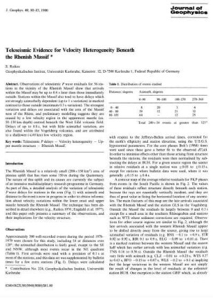 Teleseismic evidence for velocity heterogeneity beneath the Rheinish Massif