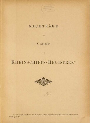 Rheinschiffs-Register. 5. 1886, Nachtr.