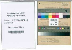Entnazifizierung Hans Dobrzynski , geb. 08.11.1912 (Kontrolleur)