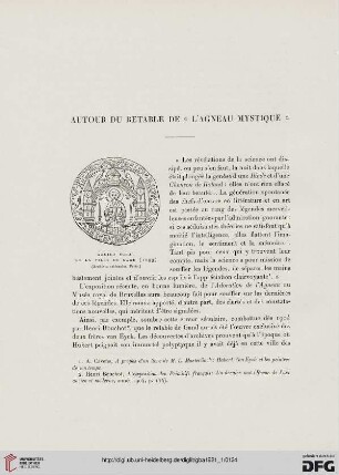 5. Pér. 3.1921: Autour du retable de „l'Agneau mystique"