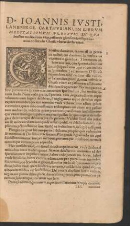 D. Ioannis Iusti ... In Librum Meditationum Praefatio ...