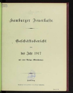 1917: Geschäftsbericht