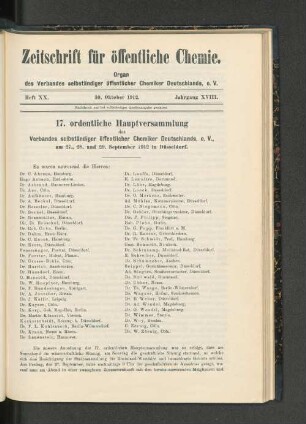 Heft XX. 30. Oktober 1912. Jahrgang XVIII.
