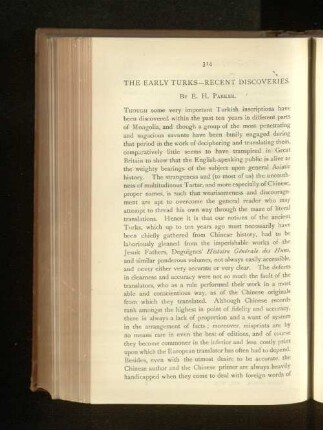 The Early Turks. Recent Discoveries.
