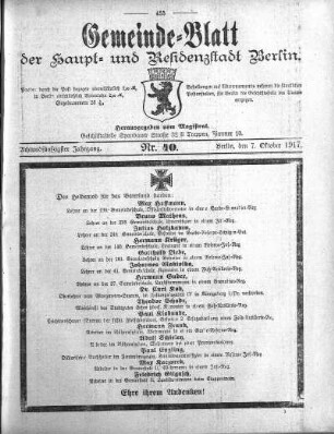 1917,40: Nr. 40, 7. Oktober 1917