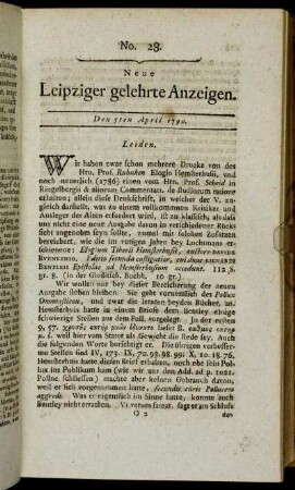 No. 28. Den 5ten April 1790.