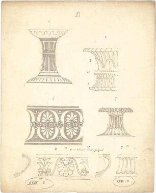 Neureuther, Gottfried von; Kapitell- und Ornamentstudien - Dekorationsmotive (Details)