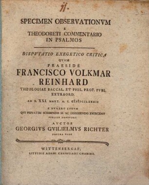 Specimen observationum e Theodoreti commentario in psalmos