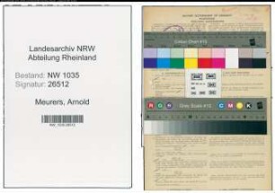 Entnazifizierung Arnold Meurers , geb. 25.01.1882 (Markenkontrolleur)