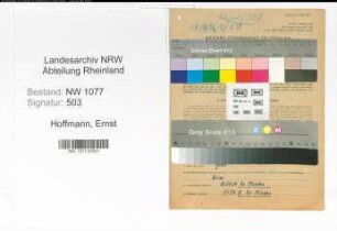 Entnazifizierung Ernst Hoffmann , geb. 03.06.1907 (Schlosser)