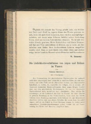 Die Löslichkeitsverhältnisse von Argon und Helium