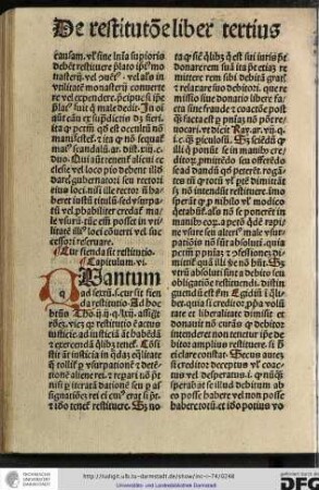 Quantum ad sextum scilicet cur sit fienda restitutio, ad hoc beatus Thomas ii ii questio lxii assignat rationem videlicet quia restitutio est actus iustitie...