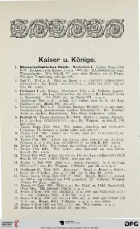 Kaiser u. Könige (Nr. 1-255)