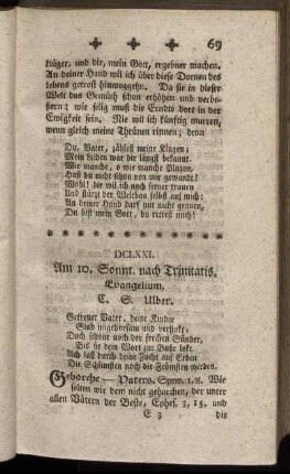 DCLXXI. Am 10. Sonnt. nach Trinitatis