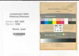 Entnazifizierung Josef Morick , geb. 28.09.1900 (Oberbrandmeister)