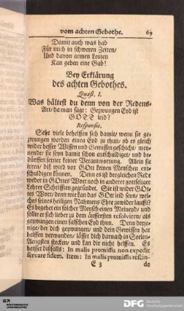 Bey Erklärung des achten Gebothes.