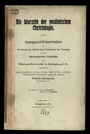 Die Wurzeln der paulinischen Christologie