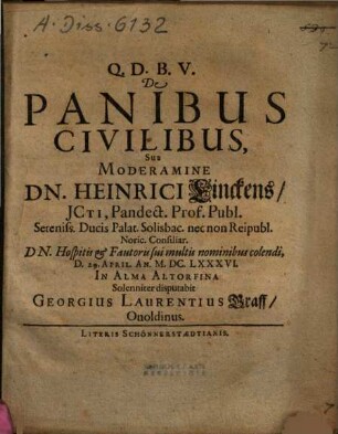 De Panibus Civilibus