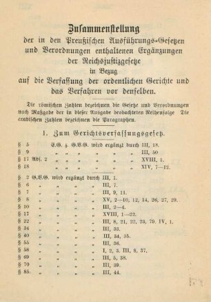 Zusammenstellung der in den Preußischen Ausführungs-Gesetzen und Verordnungen enthaltenen Ergänzungen der Reichsjustizgesetze ...