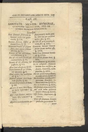 Cap. IV. de Sanitate Mentis Humanae, Cumprimis Voluntatis, Sive De Summa Hominis Felicitate.