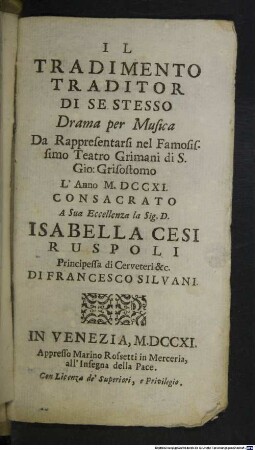 Il tradimento traditor di se stesso