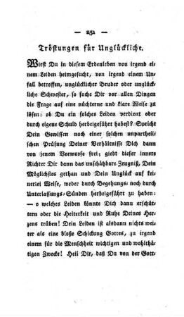 Tröstungen für Unglückliche