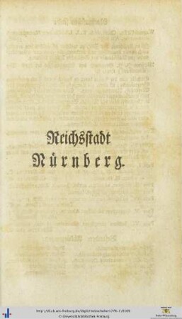Reichsstadt Nürnberg