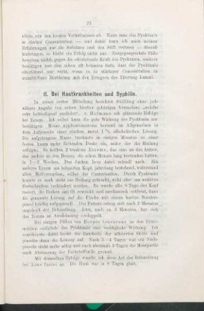 II. Bei Hautkrankheiten und Syphilis.
