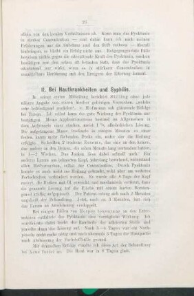 II. Bei Hautkrankheiten und Syphilis.