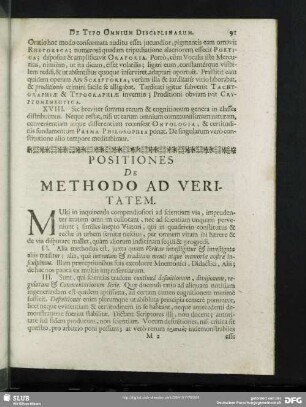 Positiones De Methodo Ad Veritatem