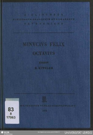 M. Minuci Felicis Octavius