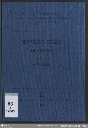 M. Minuci Felicis Octavius
