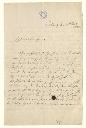 Eigenhändiger Brief mit Unterschrift
