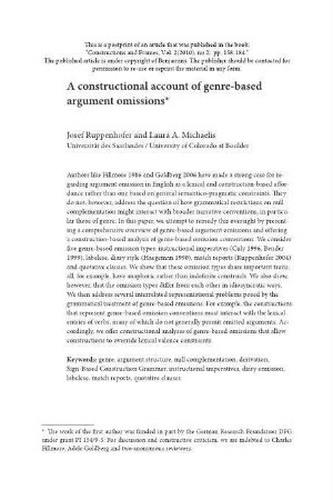 A constructional account of genre-based argument omissions