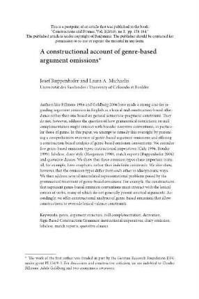 A constructional account of genre-based argument omissions